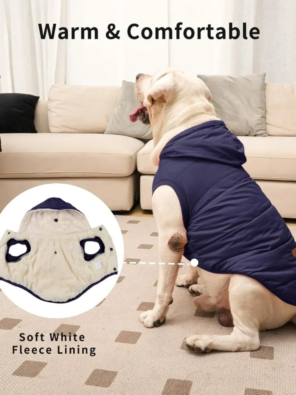 Vecomfy Fleece Lining Extra Warm Dog Hoodie